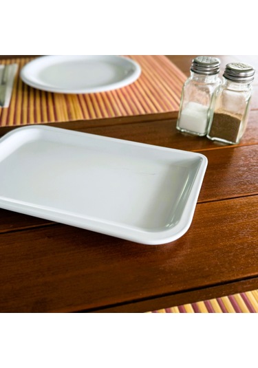 Alezy 482 Göreme Melamin Termostar Avanos Sunum Tabak 24 Cm Beyaz