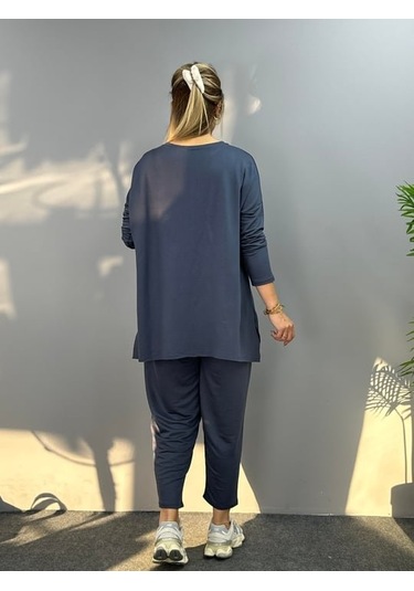 The İstanbul Kadın Iki Iplik Viskon Pamuk Kumaş Arma Detaylı Ikili Takım Antrasit