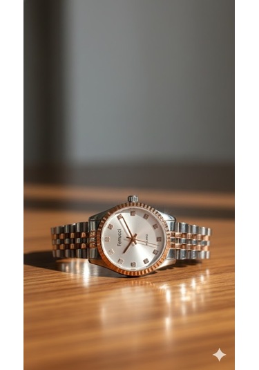 Ferrucci Kadın Kol Saati Gümüş Renk, Gümüş Kadran - Fc03598m.06, 2 Yıl Garantili Altın - Gümüş