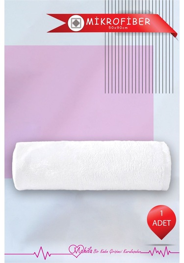 1 Adet 50x90 Mikrofiber Havlu, Premium Havlu, Spor Havlusu, Fitness Havlusu, Berber Kuaför Havlusu Beyaz