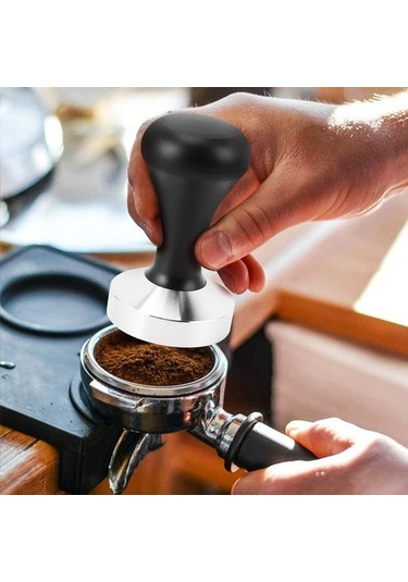 Metabagua Kahve Sabotaj Seti, Düz Paslanmaz Çelik Tabanlı Espresso Damgası 4bızpt Siyah