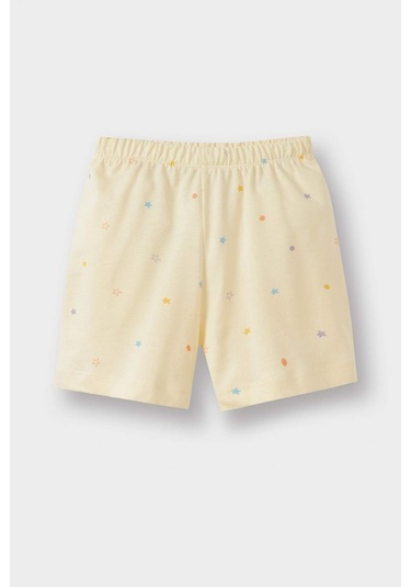 DeFacto Kız Bebek 4'lü Pijama Takımı Yıldız Desenli Kısa Kollu Penye Üst Beli Lastikli Şort -  E1555A525HSOG189
