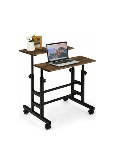 Sekizincicaddedizayn Yükseklik Ayarlı Bilgisayar/Laptop Ve Çalışma Masası -Ceviz 80X60 Ceviz