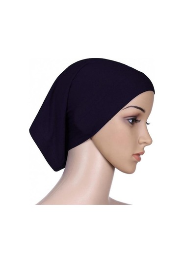 Novahub Siyah Yüz Altında Eşarp Tüp Kaput Kap Kemik İslam Kadın Baş Örtüsü Başörtüsü Siyah - Standart Siyah