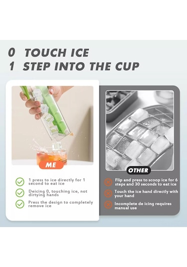 Padalink 2024 Yeni Model Yeşil 2 Adet El按压式 Buz Kubbe Makinası, Gıda Seviyesi Pc+pp Malzeme, Düşük Sıcaklık Dayanıklı, Tüm Kubbeleri Tek Tıkta Serbest Bırakır, Ev Ve Parti Kullanıma Uygun Çok Renkli