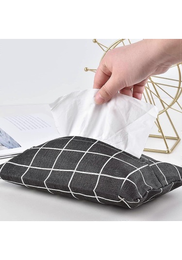 Wabjtam Kumaş Mendil Kutusu Tutucu Dikdörtgen Mendil Kutusu Kapağı Ev Ofis Araba Otomotiv İçin