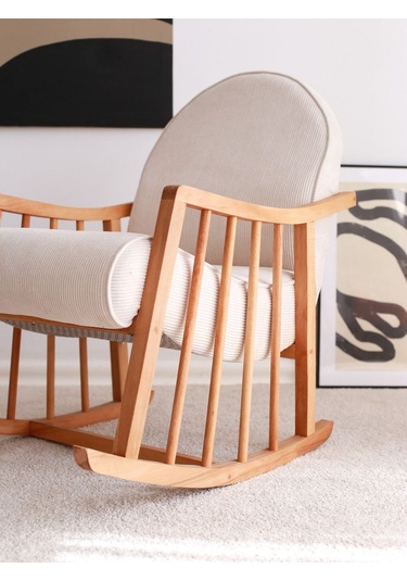 Klea Ahşap Sallanan Koltuk Beyaz