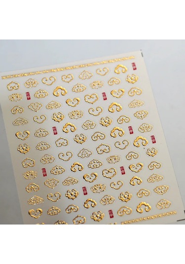 1 Adet Vintage Altın Çiçek Yüksek Kalite 5d Kabartmalı Nail Art Çıkartmaları Nail Art Gravür Dekorasyon Moda Kaymak Tırnak Çıkartmalar Elmas D Renk