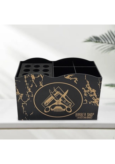 Siyah Kuaförlük Alet Saklama Kutusu Çıkarılabilir Tuvalet Masası Saç Klipleri Organizatör Makas İçin