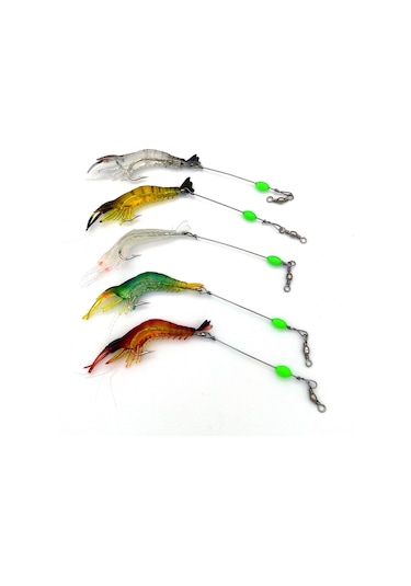 Valkyrie Fosforlu Gerçekçi Silikon Karides Balık Yemi 5 Adet Kutulu - 7.5 CM - 5.5 GR