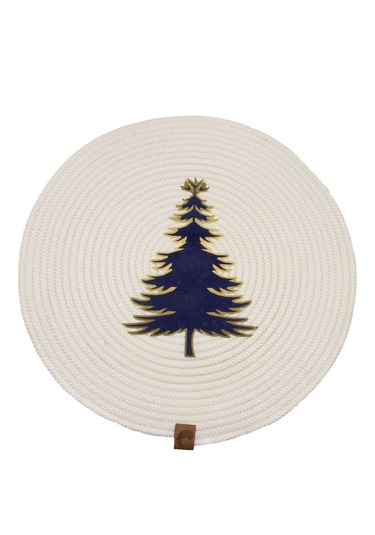 Christmas Yılbaşı Ağaç Temalı Beyaz Amerikan Servis Supla 35cm Beyaz