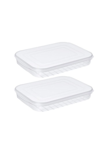 Kangvka Gıda Muhafaza Kutusu 2 Adet - Şeffaf, Su Birikimi Olmayan, Hermetik Kapaklı, Buzdolabı İçin Et-balık-seafood Saklama Kutusu Beyaz