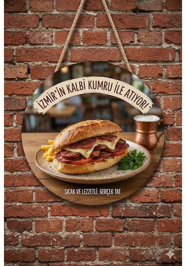 İzmir Kumru Temalı Kumrucular Cafeler Büfeler İçin Ahşap Duvar Kapı Dekoratif Süs Tablo 3
