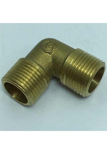Suntek 1 Adet Çift Erkek Dişli Dirsek Pirinç Adaptör Boru Dn10xdn10