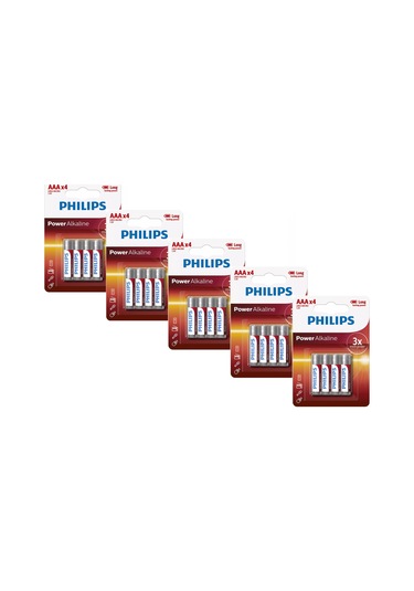 Philips LR03P4B/05 Alkalin AAA İnce Kalem Pil 5 x 4'lü