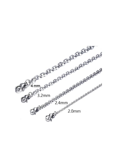 Chavin 55 Cm. 2.5 Mm. Bayan Erkek Çelik Kolye Zinciri Dg89 Beyaz