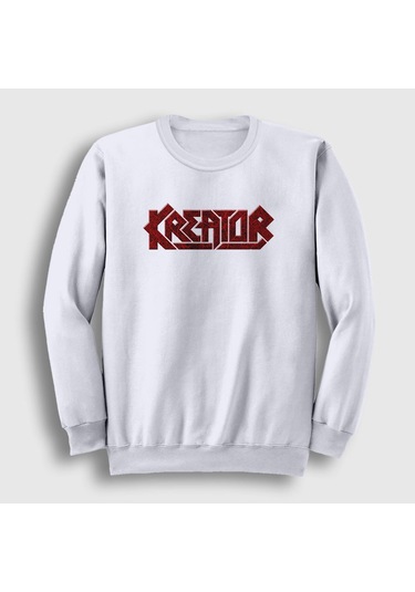 Presmono Unisex Logo V2 Kreator Sweatshirt Beyaz