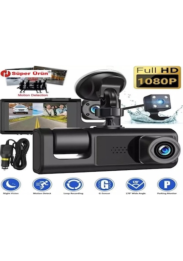 Araç İçi Kamera 3 Lensli Kamera