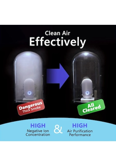 Oldfriend Siyah Ionkını Taşınabilir Hava Temizleyici Kolye - Şarj Edilebilir, Sessiz, Usb