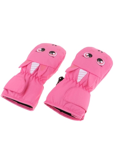 Suntek Çocuk Bebek Kış Eldivenleri Su Geçirmez Kayak Pembe-l Pembe L Çok Renkli