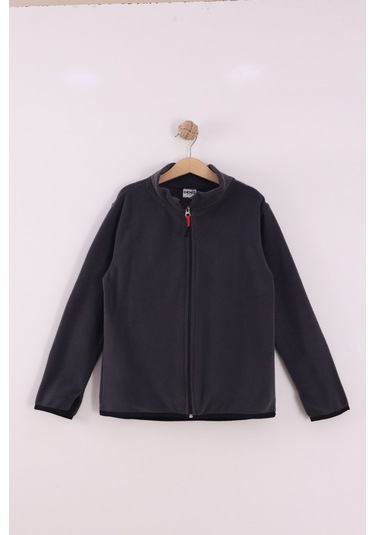 Monox Çocuk Unisex Parmak Geçmeli Polar Ceket Füme