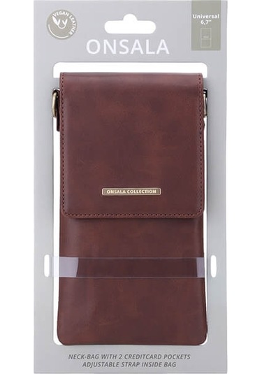 Onsala Boyun Askılı Cep Telefonu Kılıfı Evrensel Kahverengi 120