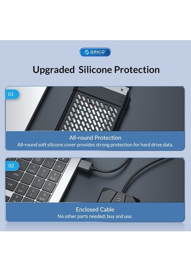 Novahub Orıco Uts2 Usb 3.0 2.5 Sata Hdd Adaptörü, Silikon Kılıflı, 1m Kablo Uzunluğu
