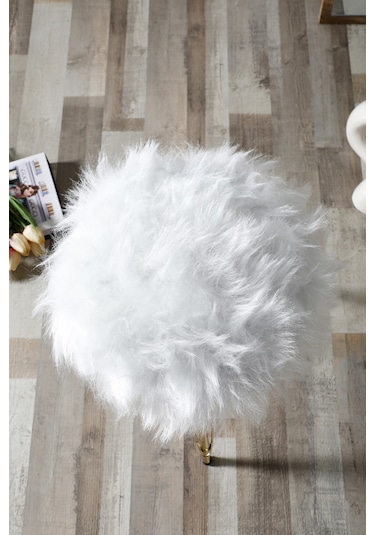 Sude Puf Yumuşak Oturumlu Ayaklı Koltuk Sandalye - Gold Ayak