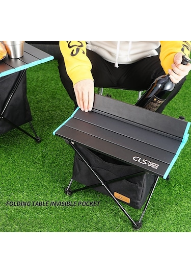 Cls Açık Katlanır Piknik Masa Depolama Asılı Çanta Taşınabilir Görünmez Cep Depolama Asılı Cep Büyük Cep Siyah