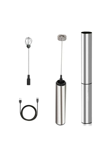 Xindoker Usb Şarjlı Çift Hızlı Elektrikli Süt Köpürtücü, Paslanmaz Çelik Materyal, Ev Ve Seyahat İçin Portatif Kahve/latte/kakao Köpürtücü Diğer