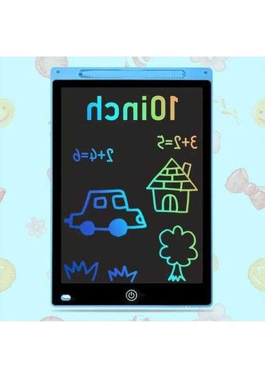 Trendooze Gaojunshop01 10 Inç Xzbb Abs Lcd Eğitim Tahtası, Mavi Pilli Çizim Tableti Çok Renkli