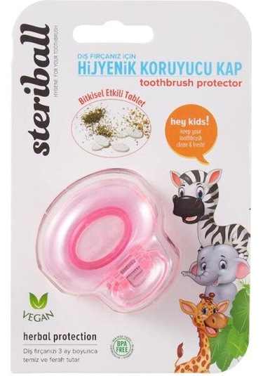 Steriball Diş Fırçası Koruma Kabı Çocuk - Toothbrush Protector Zebra Antrasit