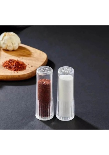 2'li Tuzluk Karabiberlik Şeffaf Pleksi Plastik Turuncu Diğer