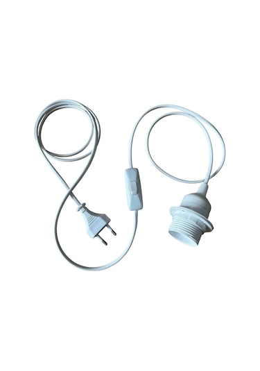 Arapuarlı Aç Kapa Anahtar Fişli Duy Seyyar E27 2x0,50 2 Metre Beyaz