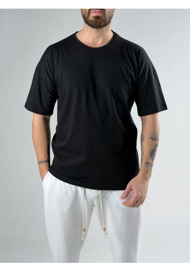 Cocopelli Oversize Siyah Erkek T-shirt Coc3121