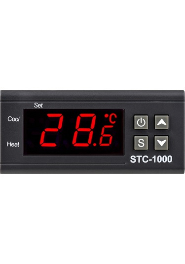 Ac 110-220v Dijital Sıcaklık Kontrol Cihazı Stc-1000 Akıllı Sıcaklık Siyah