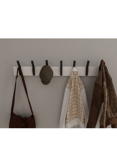 Hepsi3boyutlu Modern Duvar & Kapı Kanca Askılık - 7 Adet Siyah Kanca Askılık - Model No : 3 Siyah