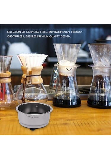 Metabagua Dostu Ayrılabilir Paslanmaz Çelik Kahve Filtresi Sepeti Süzgeç Ev Ofis Için Kahve Makinesi Aksesuarları Yw55sx Siyah