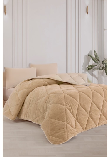 Formeya Lüx Welsoft Çift Taraflı Çift Kişilik Yorgan Bej