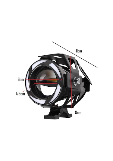 Motosiklet Sis Farı Drs U7 Led Mercekli Angel Xenon Far 2 Adet Takım