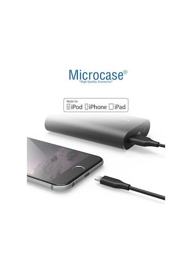 Microcase Apple Uyumlu iPhone iPad Lightning Usb Şarj Data Kablosu 2M Siyah
