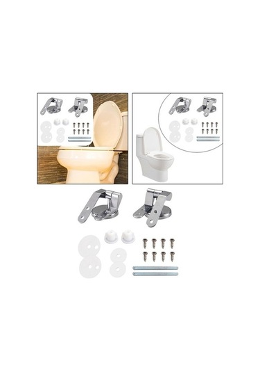 Tongxida Kolay Kurulum, Evrensel Uyumlu Gümüş Gümüş Klozet Kapağı Menteşeleri Seti, Suntek Tuvalet Kapağı Fikstürleri Gümüş