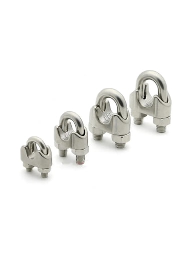 5'li Paslanmaz Krom Klemens. 4mm. Halat Sıkıcı Klemens