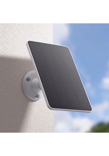 Shineyee Güvenlik Kamerası Güneş Paneli 4w 5v - Abss Malzeme, Monokristal Silikon, 360 Dönebilen, Micro Usb+type C, 3m Kablolu, Beyaz - 1 Set