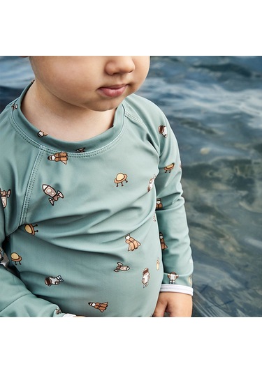 Nuuroo Kris Uv Korumalı Erkek Uzun Kollu Mayo Tisört Uzay Nu271 Yeşil