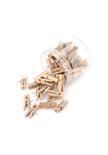 Hombey Ahşap Fotoğraf Tutucuları 35x7mm - 50 Adet Kutu - Duvar/ofis Dekorasyonu - Dayanıklı Ahşap Malzeme