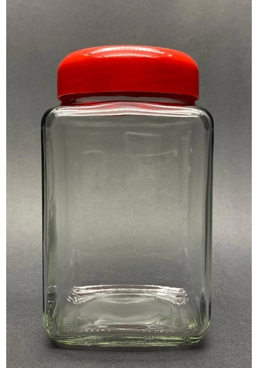 2 Lt Köşeli Cam Kavanoz Royaleks-12623 Çok Renkli