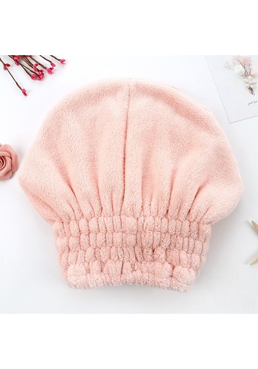 Springsun Pembe Ultra Emici Saç Kurulama Bonesi - Kalın Koton Kumaş, Pratik Kullanım Pembe