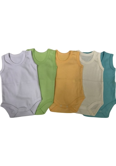 Özdemirli Tekstil Bebelino Çıtçıtlı Askılı Badi 5'li - Çok Renkli