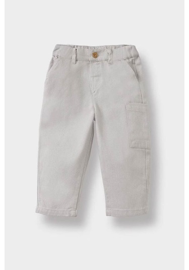 Defacto Esnek Bantlı Paça Gabardin Gri Erkek Bebek Pantolon F5129a5/gr470 Gri
